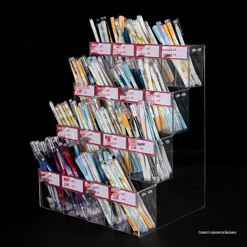 Multi-Pen Display Rack: Pen Holder for Stationery & Gel/Ballpoint Pens