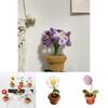 DIY Handgemachte Gestrickte Blume Topfpflanze Florale Kunst Dekoration