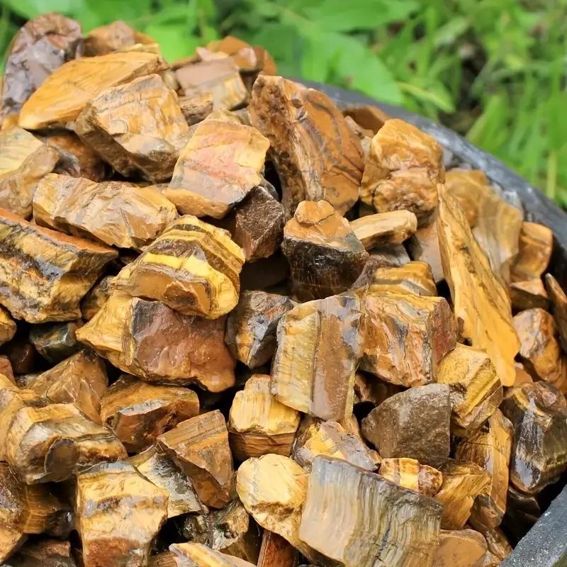 1pc Natural Large Rough Tiger Eyes Stone Raw Crystal Mineral Specimen Gemstone For Chakra Home Fish Tank DecoFlower Pot Ornament