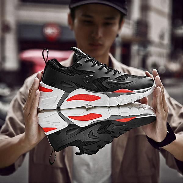 Мужские модные легкие кроссовки — спортивные кроссовки с дышащей сеткой 46 белый — фото 16