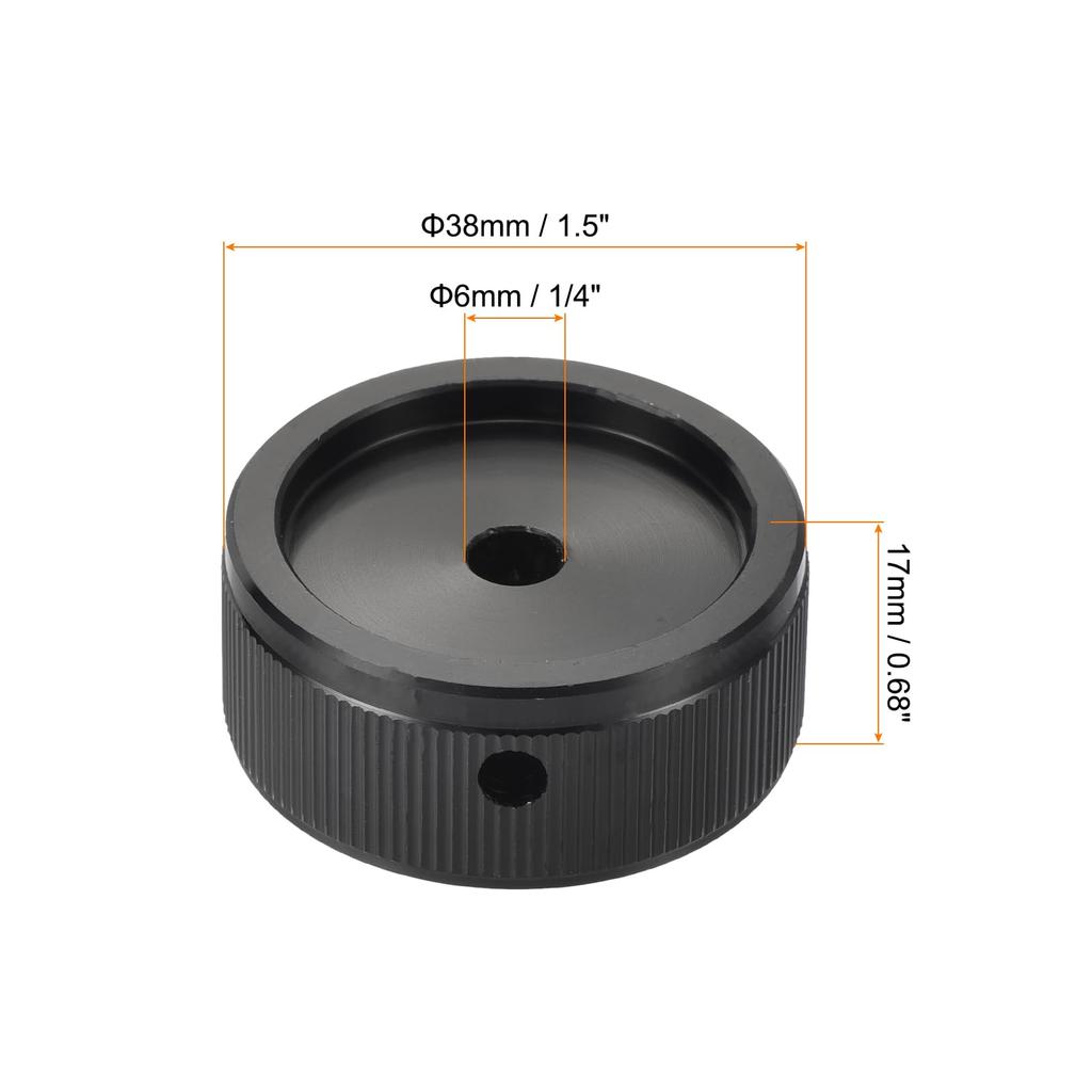 Uxcell Aluminum Potentiometer Knob X Round Shaft Straight Tube Volume Tone Control Knob for Black 1/4" 1.5" Guitar/Bass,