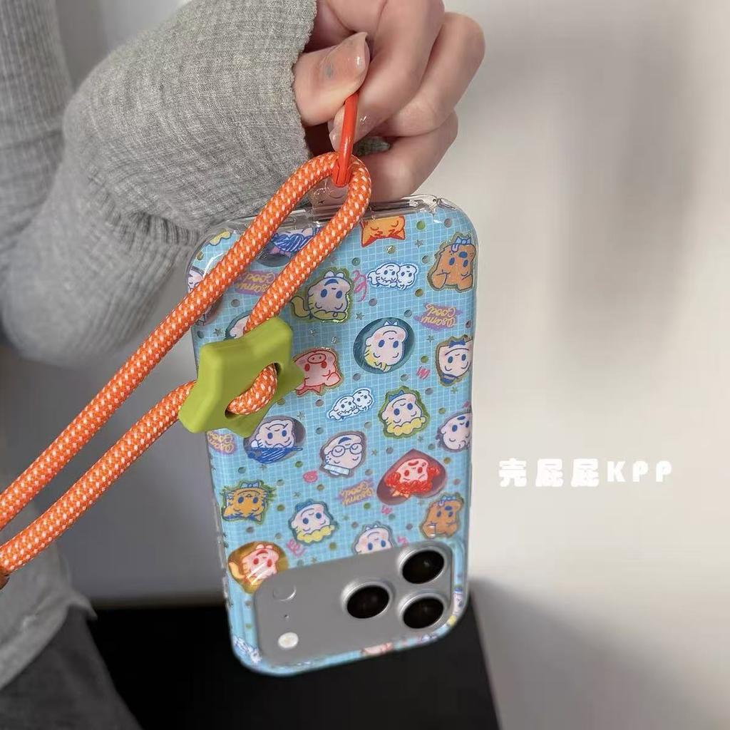 Cute cartoon blue orange contrasting color for 17pro for iPhone17promax Apple 16pro mobile phone case 15