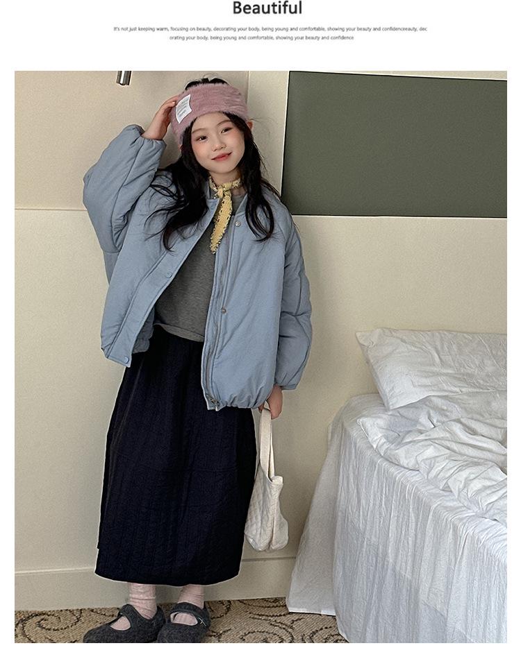 Girls' Trendy Quilted Cotton Baseball Jacket - Autumn/Winter 2025 Kids' Fashion Outerwear