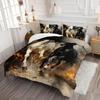 Horse Print Bedding Set, Black And White Horse Bed Linen Set, Western Farm Animal Print Duvet Cover Set, 3D Horse Pattern