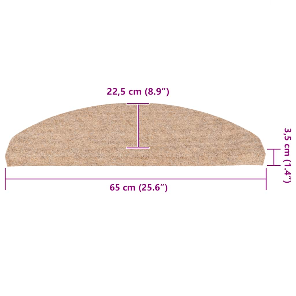 Self Adhesive Stair Treads 30 pcs Beige 65 x 22.5 x 3.5 cm