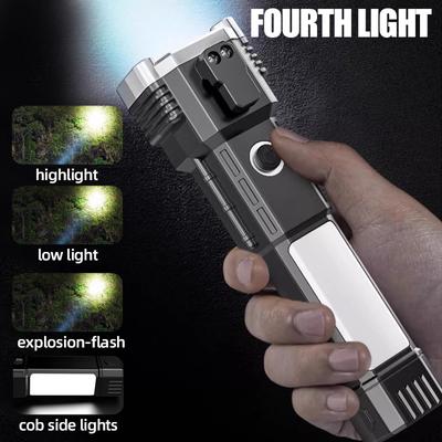 1PC Car Safety Hammer Flashlight, Safety Belt Cutting Tool, Glass Crusher Rescue Tool,Rechargeable Flashlight For Outdoor Use