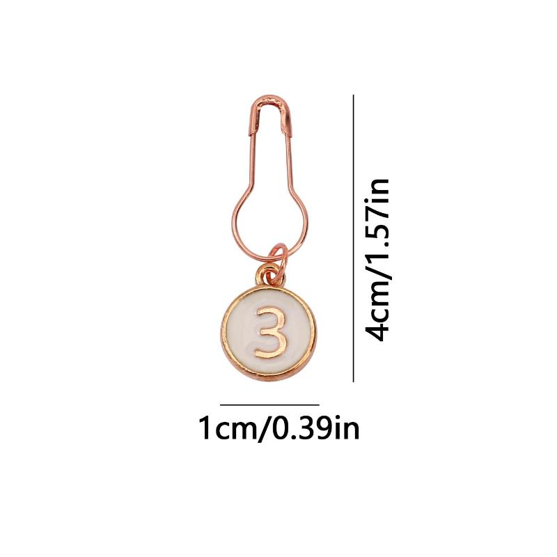 10pcs Number Markings Knitting Tools Metal Knitting Crochet Locking Stitch Markers Sweater Stitch Needle Clip Counter