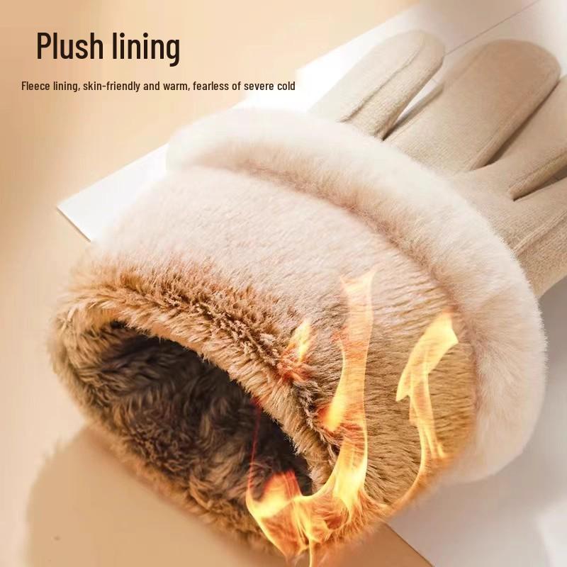 Winter Cycling Windproof Touchscreen Gloves - Fleece-lined, Thick, Five-finger Design, Newcomer Discount