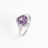 Anello in argento sterling 925 creato quadrato 8,0 mm cambiamento di colore Alexander nano alta gioielleria per anniversario da donna regalo di compleanno