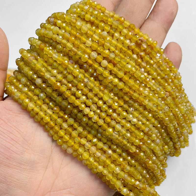 4MM Natural Faceted Quality Agates Crystal Jades Stone Beads Tiny Loose Green Yellow Pink Red Gem Bead For Jewelry Making DIY