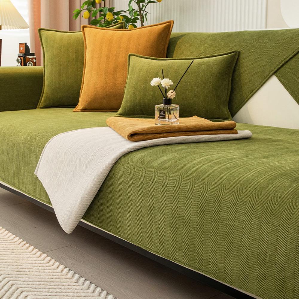 Chenille Sofa Cushion Cover Slip Proof Universal Fit All Season Stretchable Sofa Protector