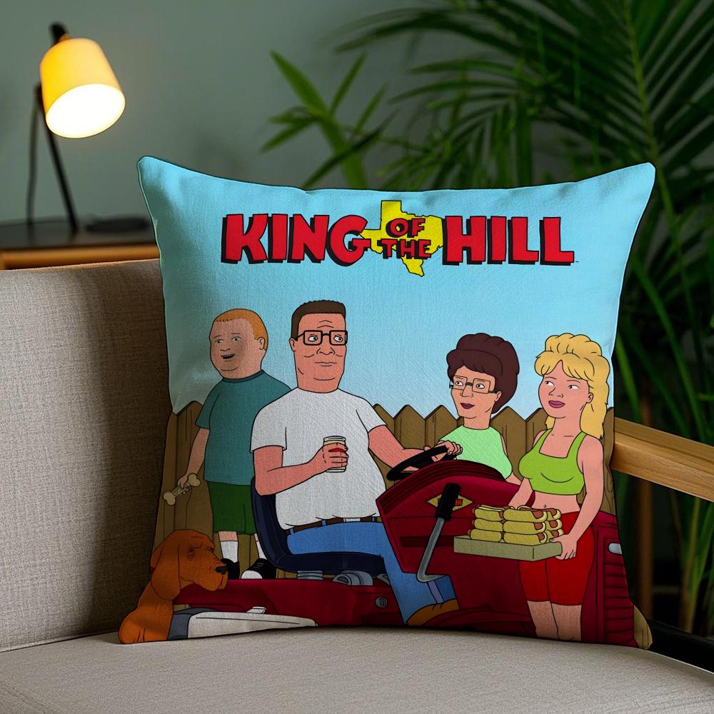 K-King Of The H-Hill Cushion Cover Soft Short Plush Double-Sided Printing Home Decor Machine Washable Pillow Case Gift
