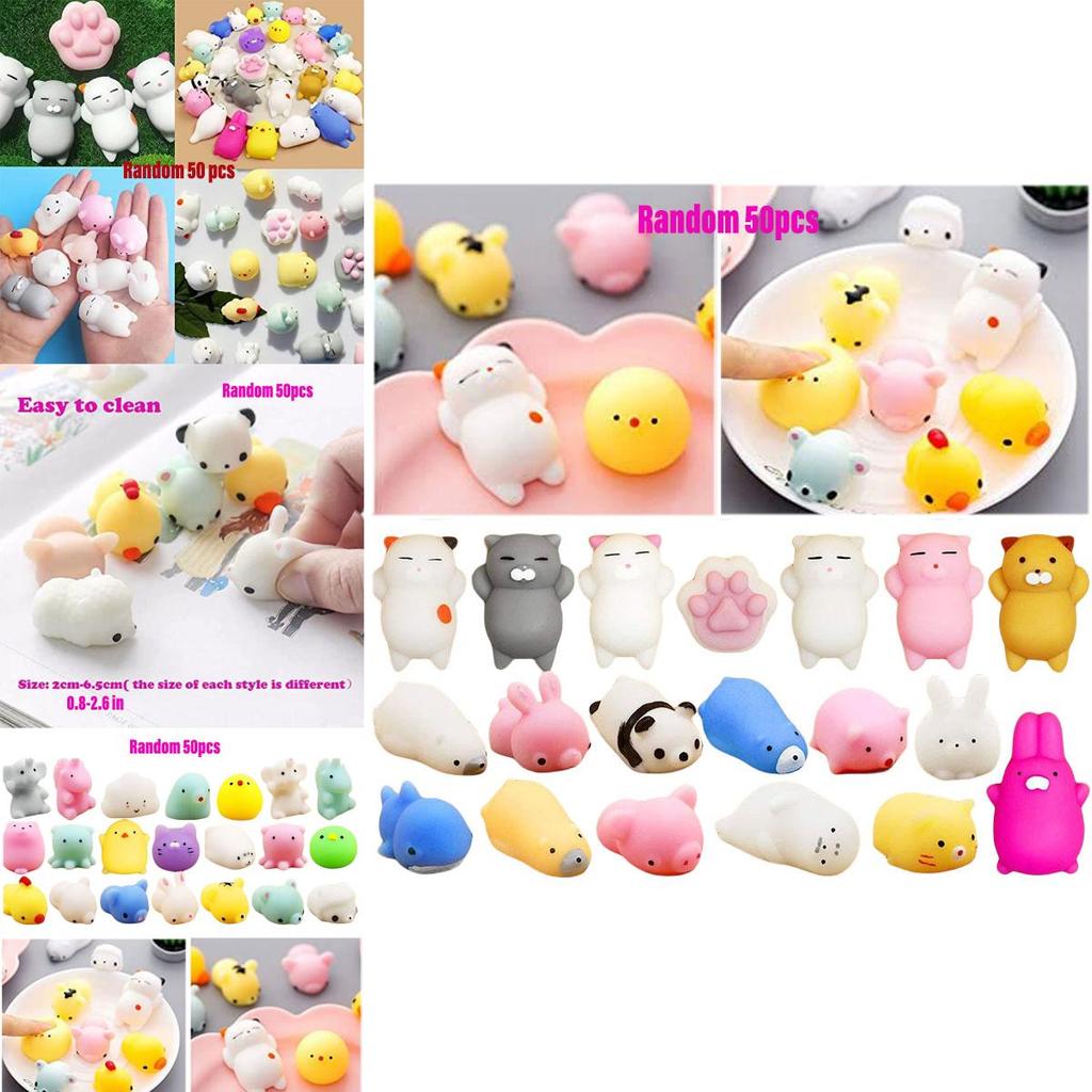 Roztomilá těsnící zvířátko Squishy Hračka na uvolnění stresu Mačkací Zábava Pro děti Sada 50 kusů