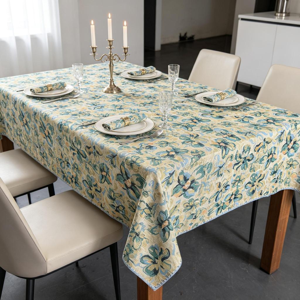 Tavolo da Pranzo Cucina Festa Celebrazione Rettangolare Cotone Lino Materiale Morbido Lavabile Tessuto Interno Casa Tovaglia