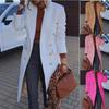 2024 Autumn and Winter Cross-border European and American Women's Clothing New Long Solid Color Button Lapel Woolen Jacket