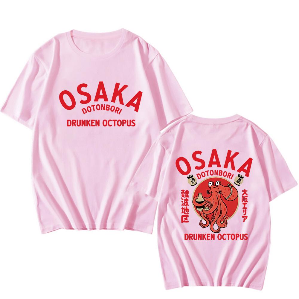 Osaka Dotonbori Drunken Octopus T-shirts Japanese Food Funny Cotton Tee-shirts Summer Fanshion Women Men Tops Vintage Aesthetic