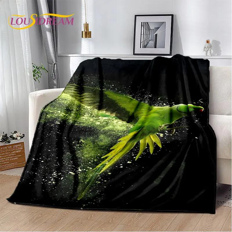 Macaws Colorful Birds Parrot Soft Plush Blanket,Flannel Blanket Throw Blanket for Living Room Bedroom Bed Sofa Picnic Cover Kids
