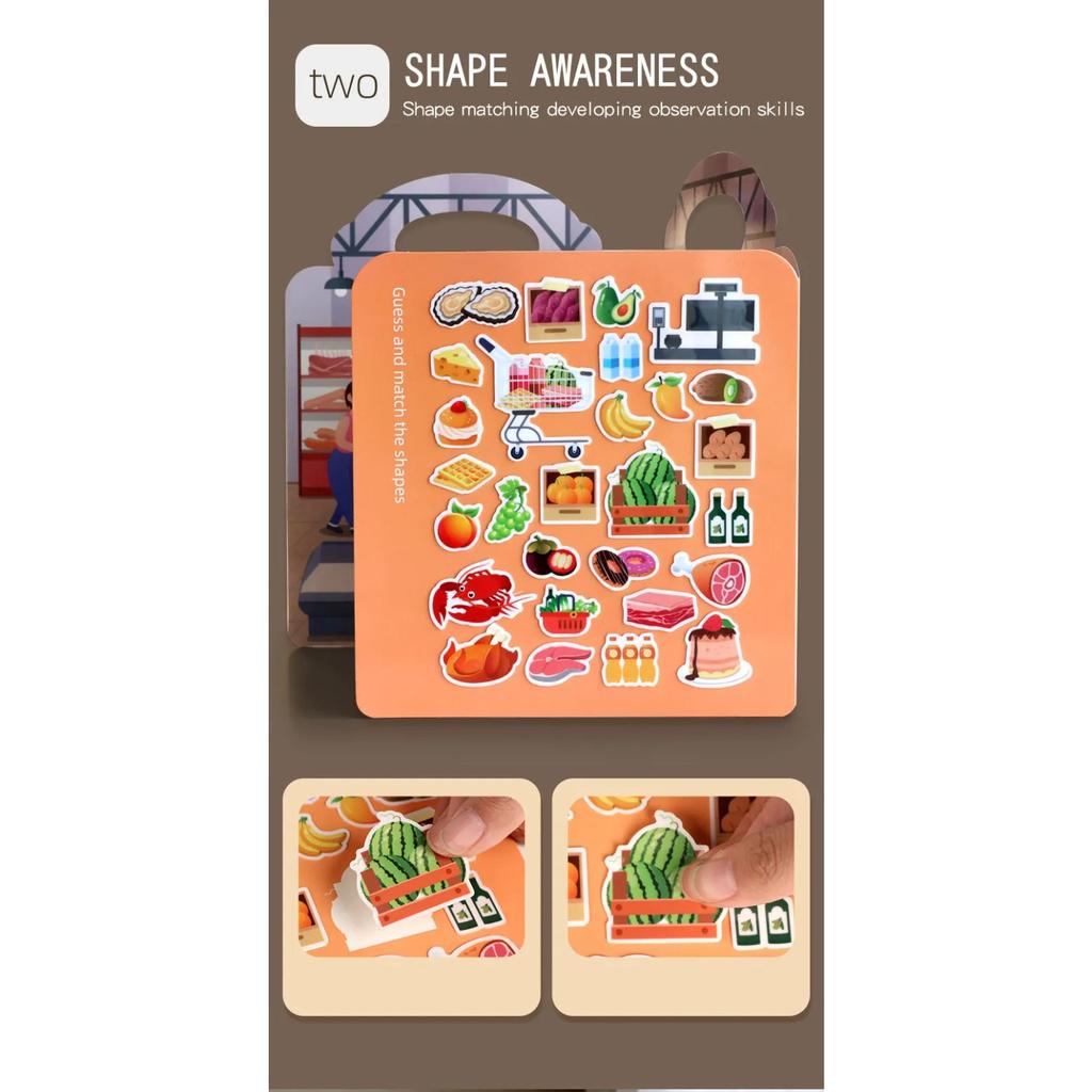 Reusable Sticker Book for Kids Vehicles Truck Multi-Theme Bubble Sticker Jelly Stickers Educational Learning Toys for Children