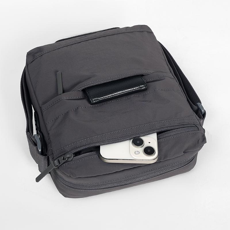 Men's Shoulder Bag Vertical Crossbody Bag Solid Color Nylon Bag