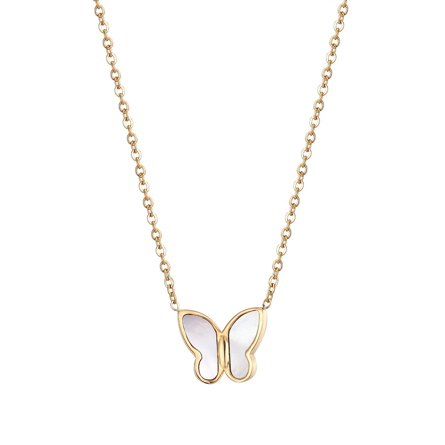 

Супер фея белая ракушка бабочка ожерелье не выцветает женские летние высокочувствительные ключичные цепочки аксессуары