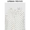 UR Women's Polka Dot Shirred Sleeveless Blouse