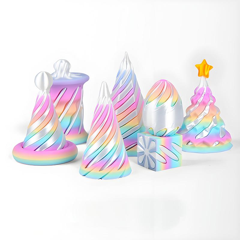 

7 шт. 3D-печатная игрушка вращающиеся пирамиды трехмерный спиральный конус непоседа игрушка 3D спиральный конус аксессуары для предварительного обучения