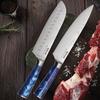 WXCOO Damascus Steel Laser Patterned Chef Knife Cleaver Santoku Knives Kitchen Knife Holder Multifunctional Kitchen Knife Block