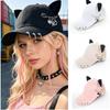 Adjustable Sunscreen Hat Cat Ear Peaked Cap Casual Baseball Caps  Spring Summer