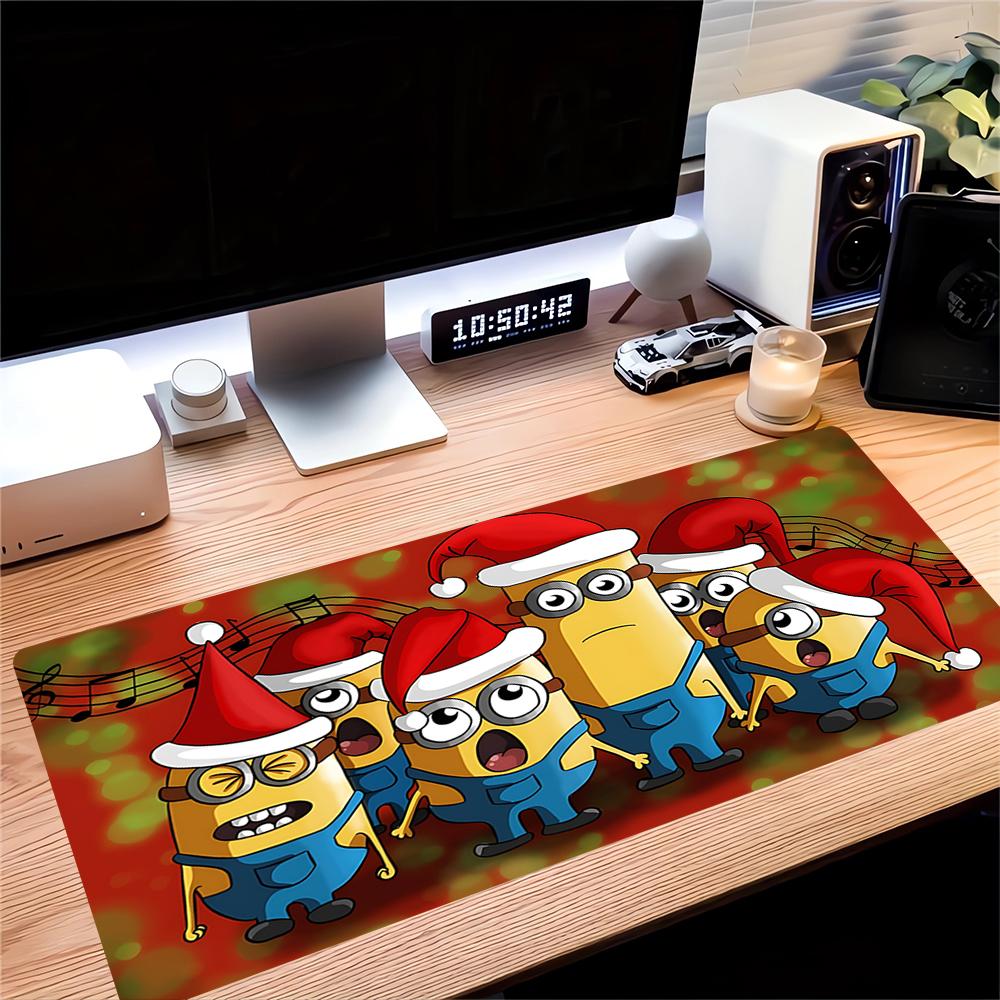 Christmas Minions Large Gaming Mouse Pad Nonslip Rubber Base Waterproof Desk Mat For Office Pc Laptop