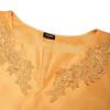 Oversized Women Puff Sleeve Embroidery Patchwork Casual Loose Maxi Kaftan Dress