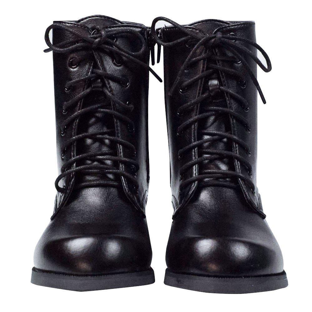 Boots for for Side 8 for Girls [KYOETSU] Children, Hakama, Lace-up, Zipper, Holes, (18.0cm, Black)