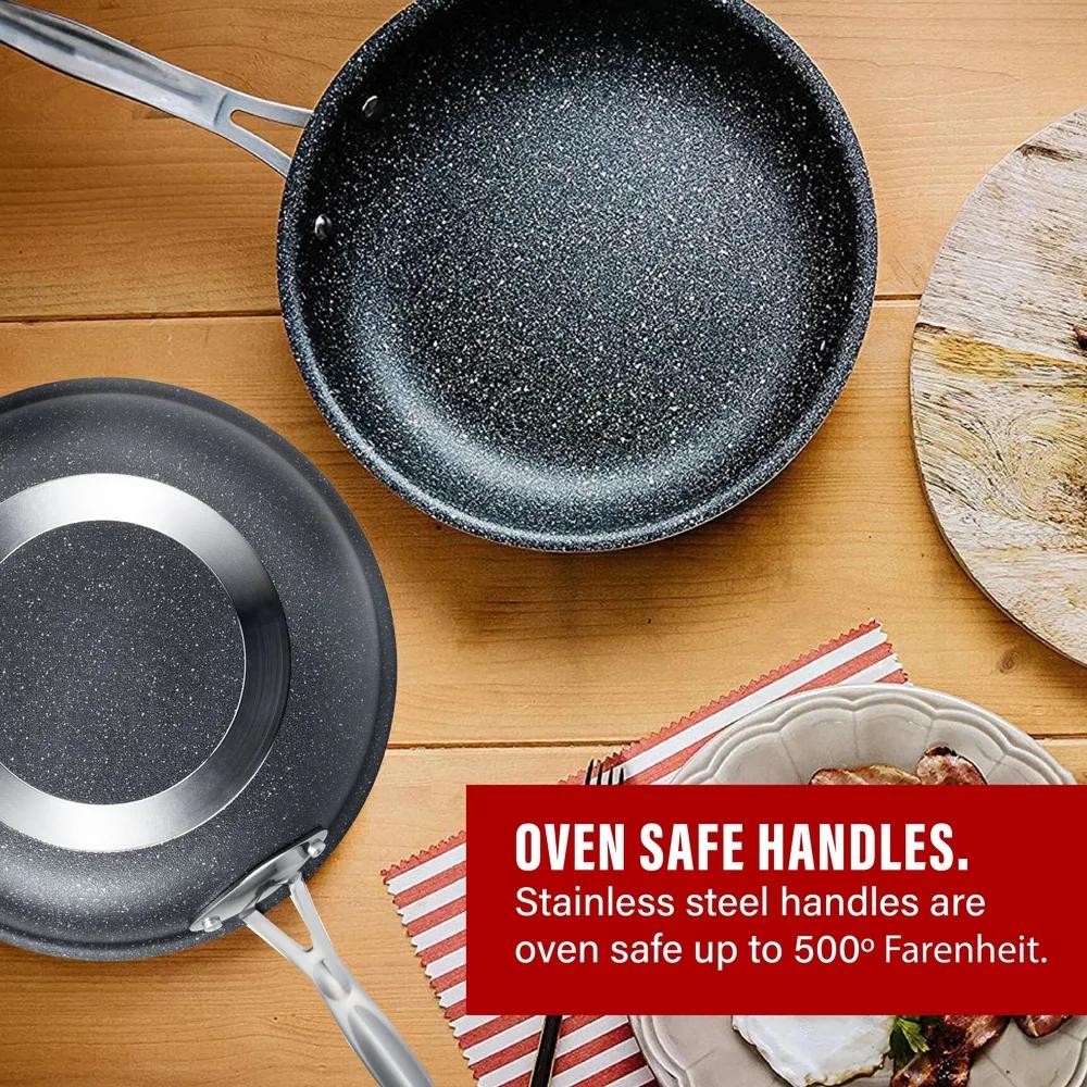 Nonstick Frying Pan Dishwasher Safe Ultra Durable Non Stick Skillet Oven Safe High Heat Resistance Aluminum Cookware 10 Inch