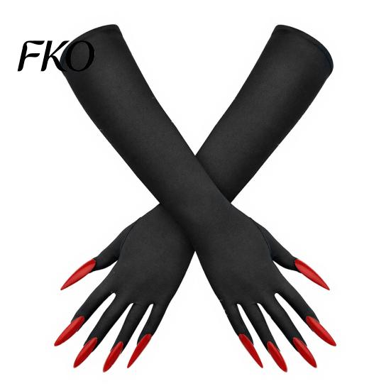 Scary Cosplay Handwear 1 Pair Halloween Ghost Claw Gloves, Long Fingernail Witch Costume Horror Character Hand Accessory, Dark Party Performance Prop