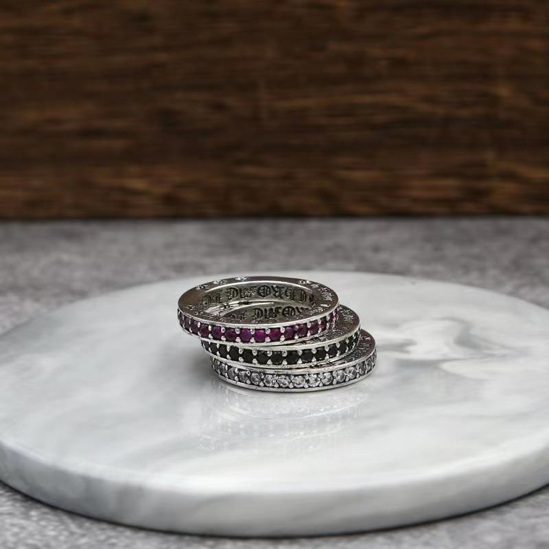 Anello Crowe Jewelry Vintage con Diamanti Lettera CH Croce Fiore