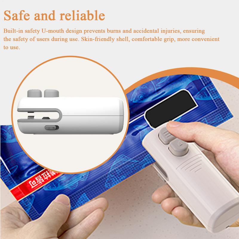 Heat Sealer For Snacks USB Rechargable Heat Sealer Plastic Package Food Sealer Package Sealing Machine Food Packaging Equipment