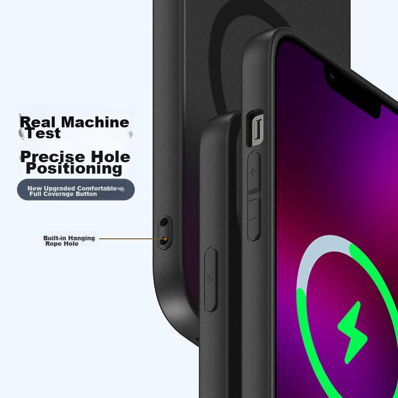 ESCASE IPhone 13 Case, Magnetic MagSafe Compatible Protective Cover, Ultra-Thin Shockproof Case, Detachable Design, Black HTC-14
