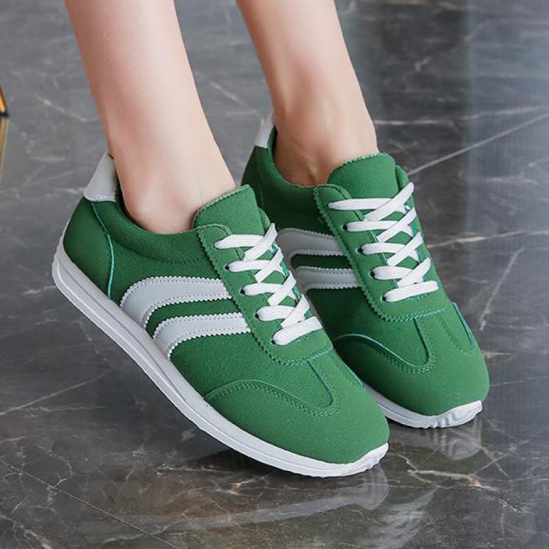 Fashion Green Leather Sneakers Women Casual Vulcanize Shoes Spring Low Top Platform Mixed Colors Women's Running Sports Shoes Lace Up