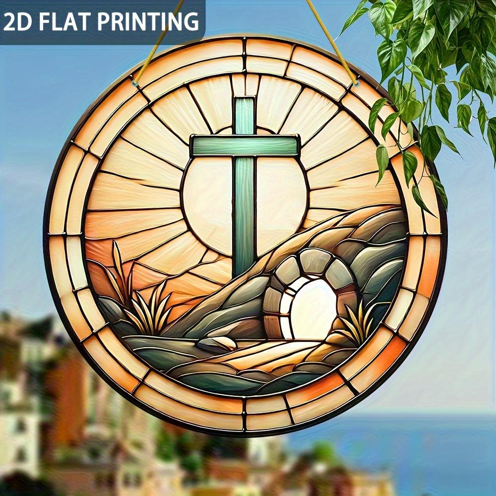 D Flat Acrylic Cross Design, Indoor and Outdoor Decoration - No Battery/electricity Required, Free Day Decoration, Shop Decoration, Durable Outdoor