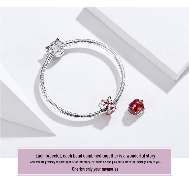 Silver Ziyun New Year DIY Bracelet Kit: Sterling Silver Koi Blessing Beads