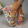 New Sandals Fashion Versatile Thick Soled High Heels Slope Heels High End Women's Shoes Designed Comfort Patterns Roman Shoes