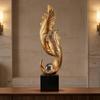 Golden Plume Statue Layered Floor decor Standing Ornament Slender Feather