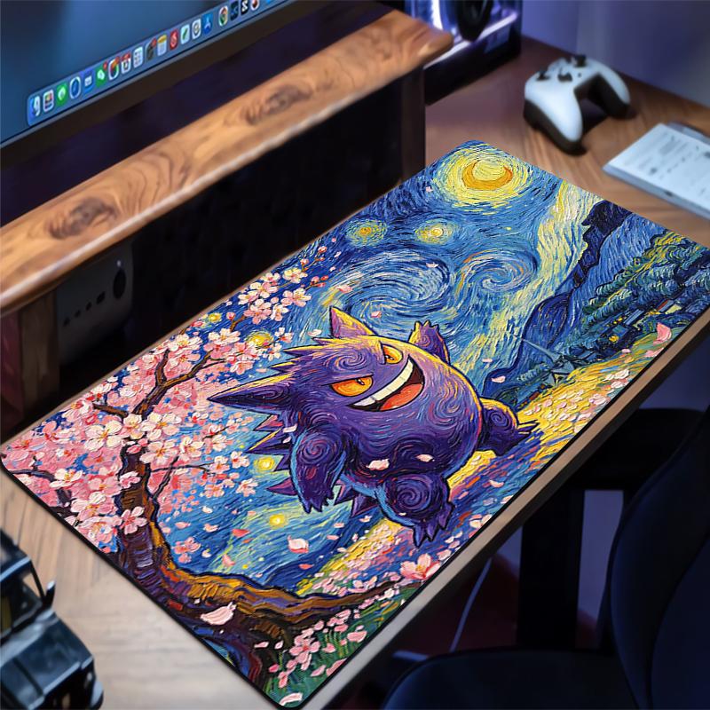 Mouse Pad Pokemon Pikachu Gengar Cherry Blossom PC Computer Gamer Rug Gaming Accessories Mousepad Keyboard Desk Mat Carpet