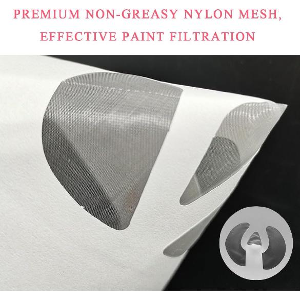 povtii 50 PCS 100 Micron Cone Paint Strainers, Cone Filters with Fine Nylon Mesh, Disposable Paint Paper Strainers for Automotive, Spray Guns,