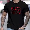 Number Red Splatter Print T-Shirt,Lightweight T-Shirt Breathable Cool, Comfortable Wear