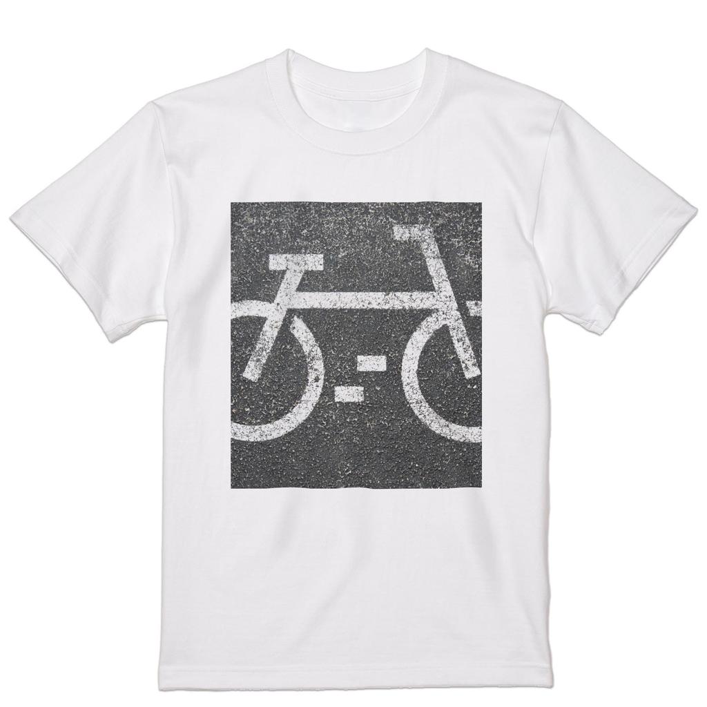 Large Crew Neck Printed Size [igsticker] Men's T-Shirt, White, 001124, Bicycle/Road