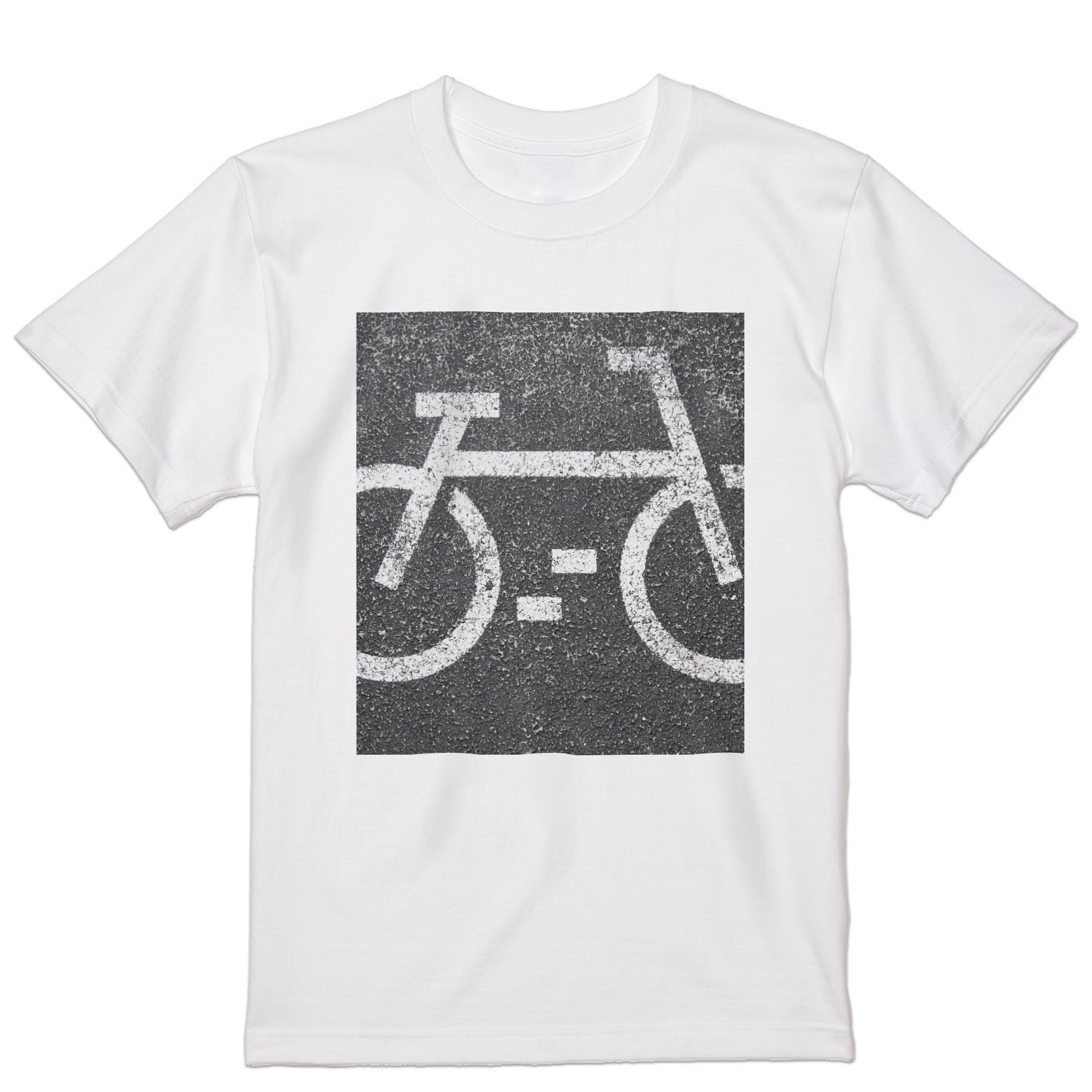 

Large Crew Neck Printed Size [igsticker] Men s T-Shirt, White, 001124, Bicycle/Road