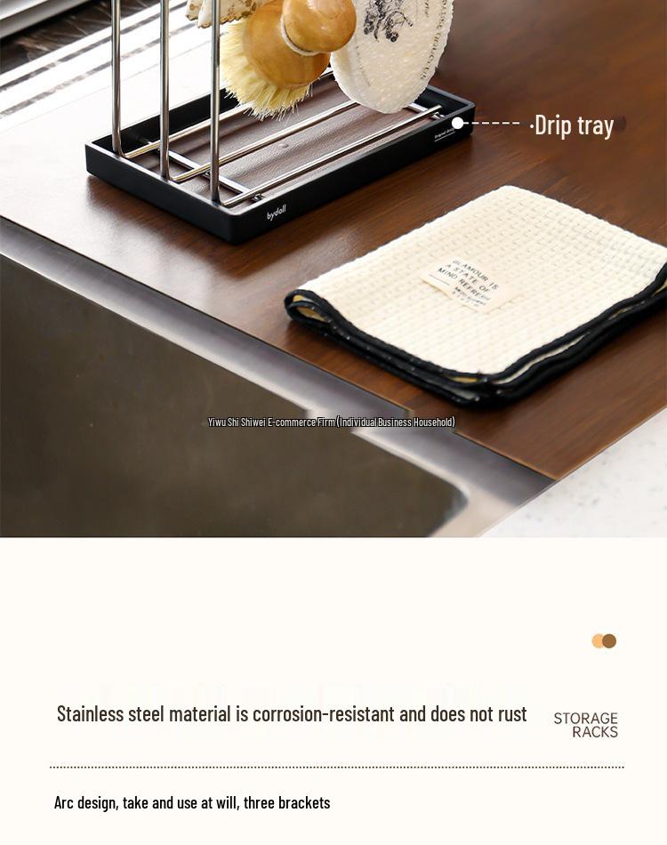 Porta asciugapiatti da bancone in acciaio inossidabile - Design sospeso a bordo stretto per cucina.