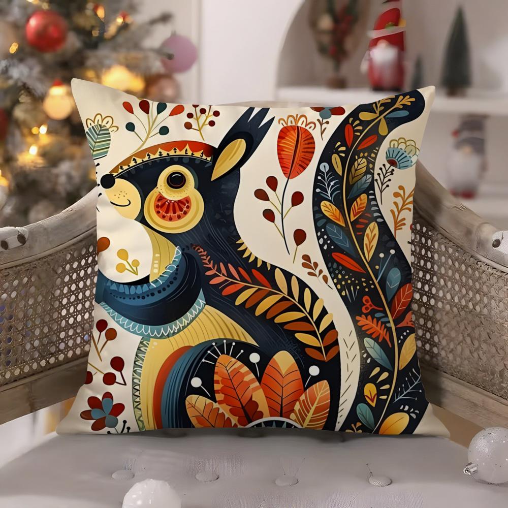 Colorful natural animal flower prints Pillow Case Comfort Sofa Bed Silky elegant Invisible zipper Decorative cushion cover