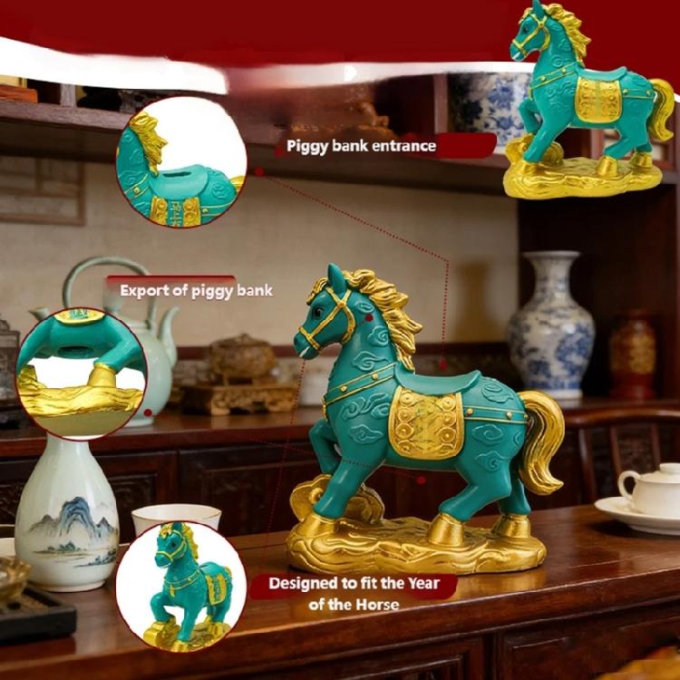 Attractive Resin Piggy Banks With Money Saving Function And Auspiciously Meaning 21cm Size Lucky Horse Money Box Holders
