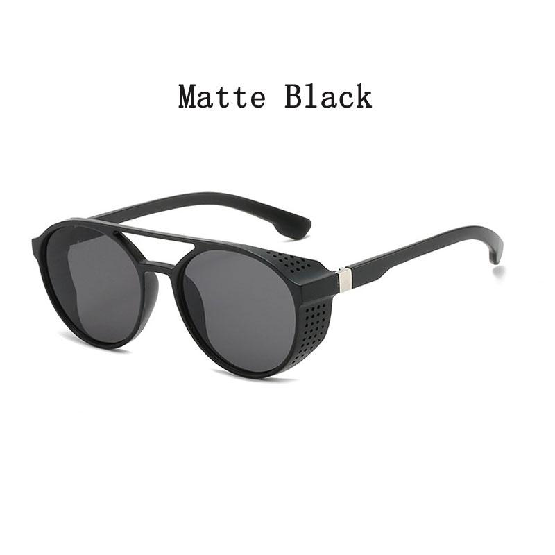 Vintage Steampunk Sunglasses Men Women Fashion Designer Round Goggles Classic Black Driving Sun Glasses